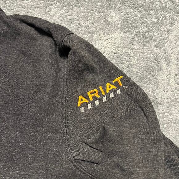 Ariat Rebar Hoodie Mens 3XL Sweatshirt Gray Work - Picture 3 of 7